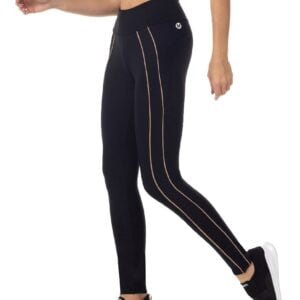Leggins Negros con Líneas Doradas Vestem